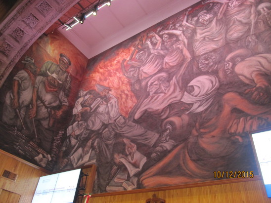 Orozco's 'The People and Their False Leaders' mural in the Auditorium of the University of Guadalajara