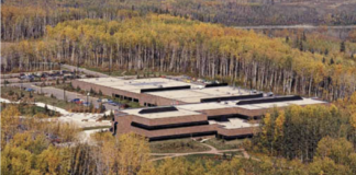 Athabasca University's campus near the town of Athabasca