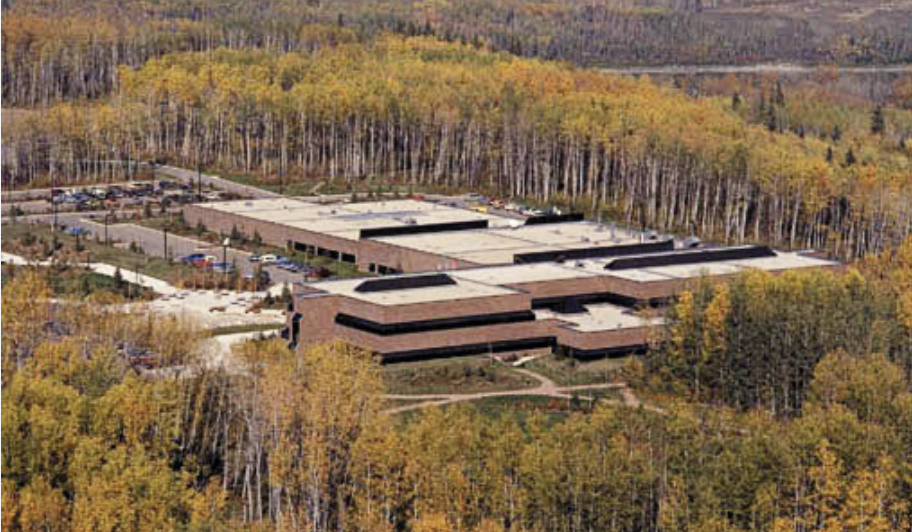 Athabasca University's campus near the town of Athabasca