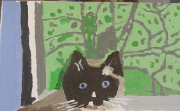 Painting of a cat
