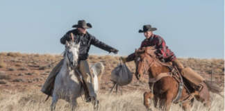 Handover of mail by the Pony Express